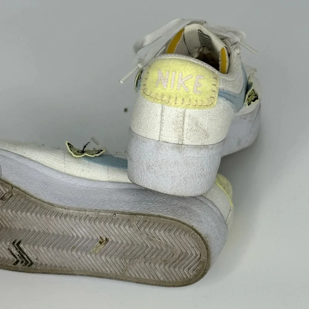 Nike‎ Blazer Low Platform Next Nature Women's Sz 6 White/Boarder Blue DJ6376 100